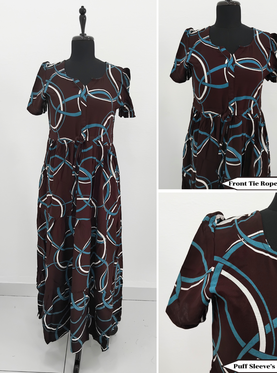 Rayon Gathering Frock Model Night Gown