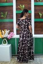 Stylish Arrivals Rayon Gathering Frock Model Night Gown's | Front Adjustable Gathering Style Rope Rope | Puff Sleeve | Trending Collection's for Stylish Women's (GFK)