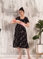 New Arrivals 4-IN-ONE MAXI Mom's Feeding & Casual Wear | Stylish Maxi Style | Invisible Feeding Zipper | Perfect Pre & Post Pregnancy Wear (MAXI 4-IN-ONE)