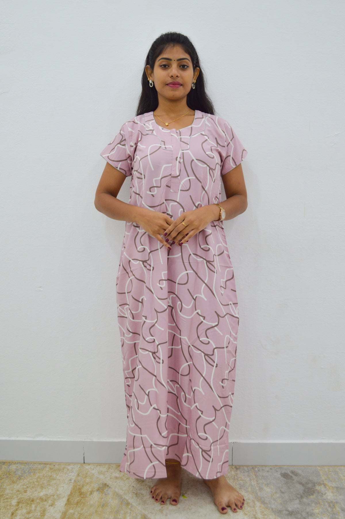 MANGAI Premium RAYON Printed Nighties- All Over Printed Stylish Nightwear for Stylish Women | Updated Design's (LDM)