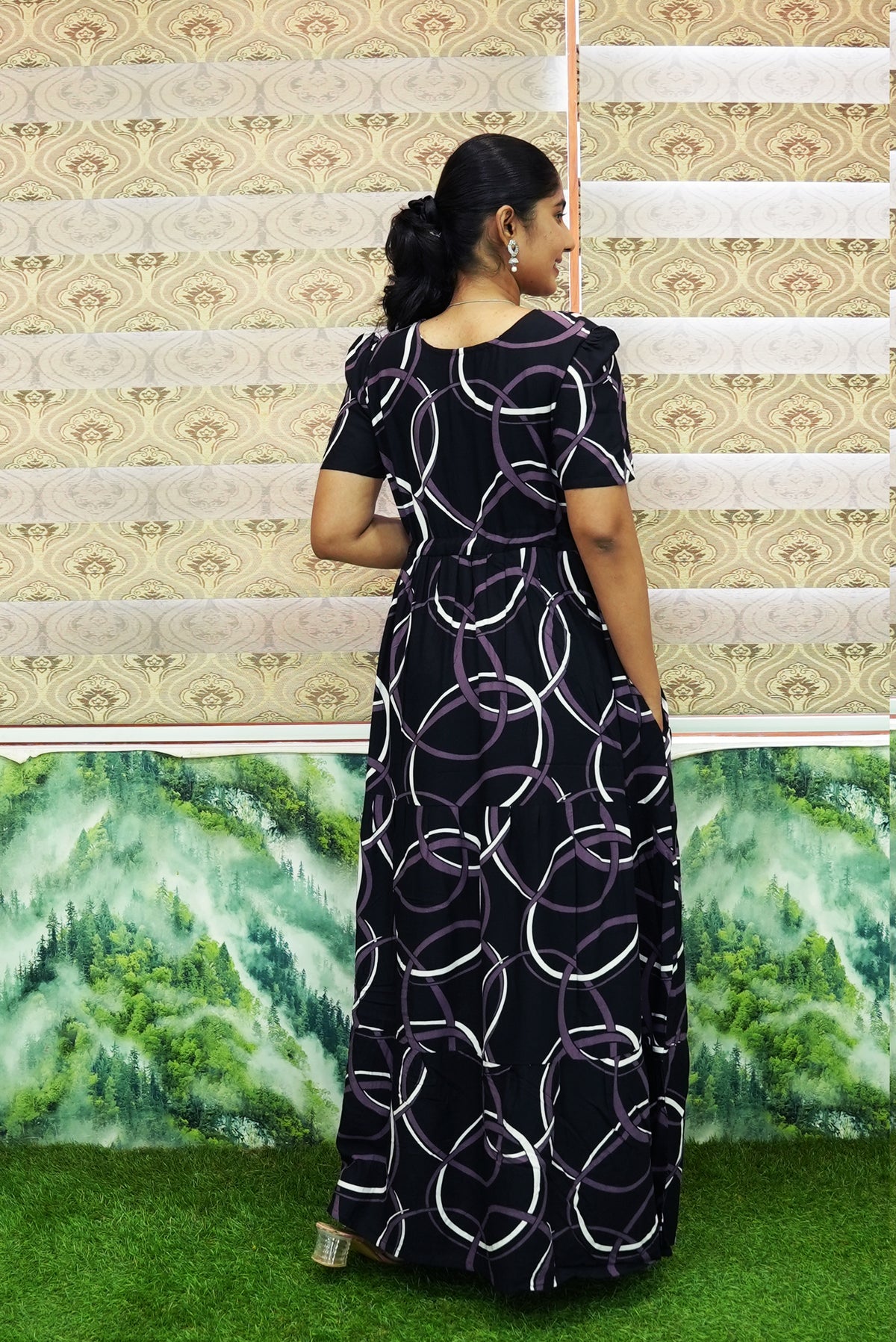 Stylish Arrivals Rayon Gathering Frock Model Night Gown's | Front Adjustable Gathering Style Rope Rope | Puff Sleeve | Trending Collection's for Stylish Women's (GFK)