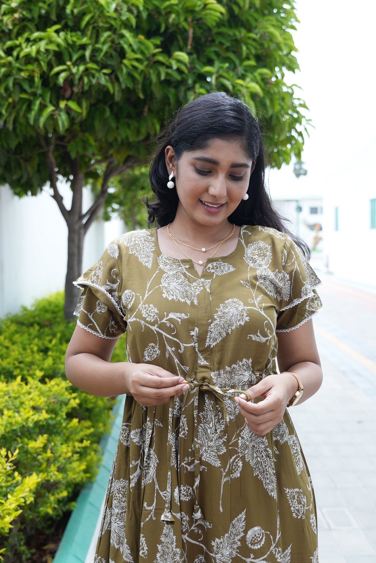 Stylish Arrivals Rayon Gathering Frock Model Night Gown's | Front Adjustable Gathering Style Rope Rope | Double Layer Sleeve | Trending Collection's for Stylish Women's (GFK)