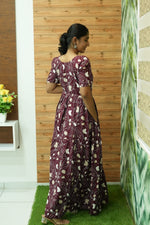 Stylish Arrivals Rayon Gathering Frock Model Night Gown's | Front Adjustable Gathering Style Rope Rope | Puff Sleeve | Trending Collection's for Stylish Women's (GFK)