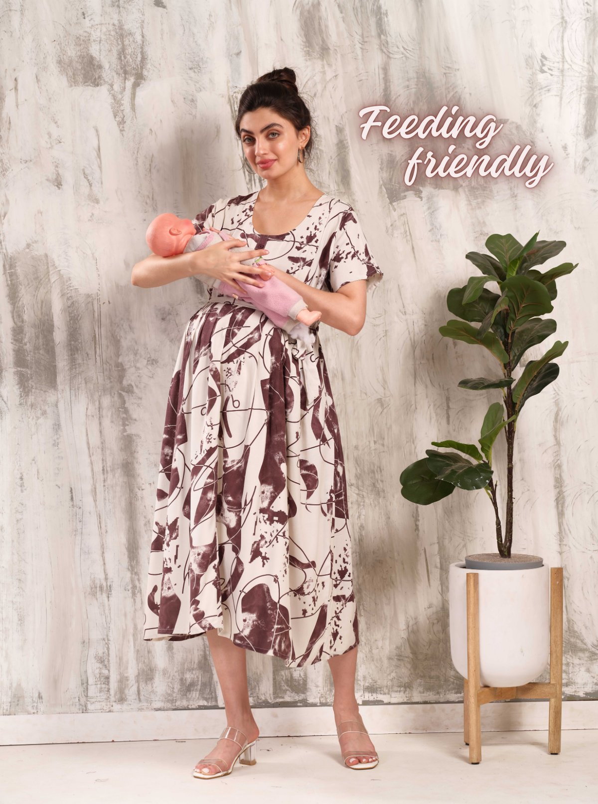 New Arrivals 4-IN-ONE MAXI Mom's Feeding & Casual Wear | Stylish Maxi Style | Invisible Feeding Zipper | Perfect Pre & Post Pregnancy Wear (MAXI 4-IN-ONE)