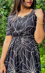 Stylish Arrivals Rayon Gathering Frock Model Night Gown's | Front Adjustable Gathering Style Rope Rope | Puff Sleeve | Trending Collection's for Stylish Women's (FKG)