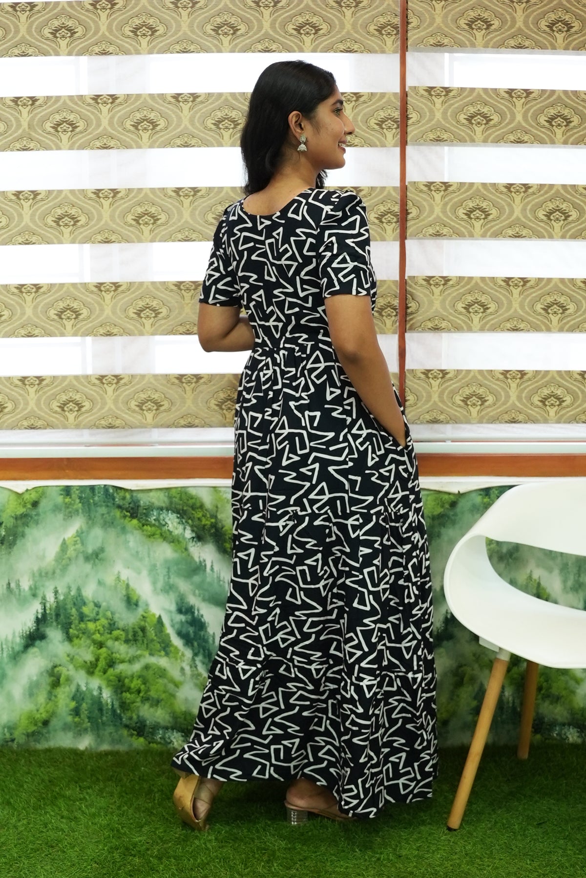 Stylish Arrivals Rayon Gathering Frock Model Night Gown's | Front Adjustable Gathering Style Rope Rope | Puff Sleeve | Trending Collection's for Stylish Women's (GFK)