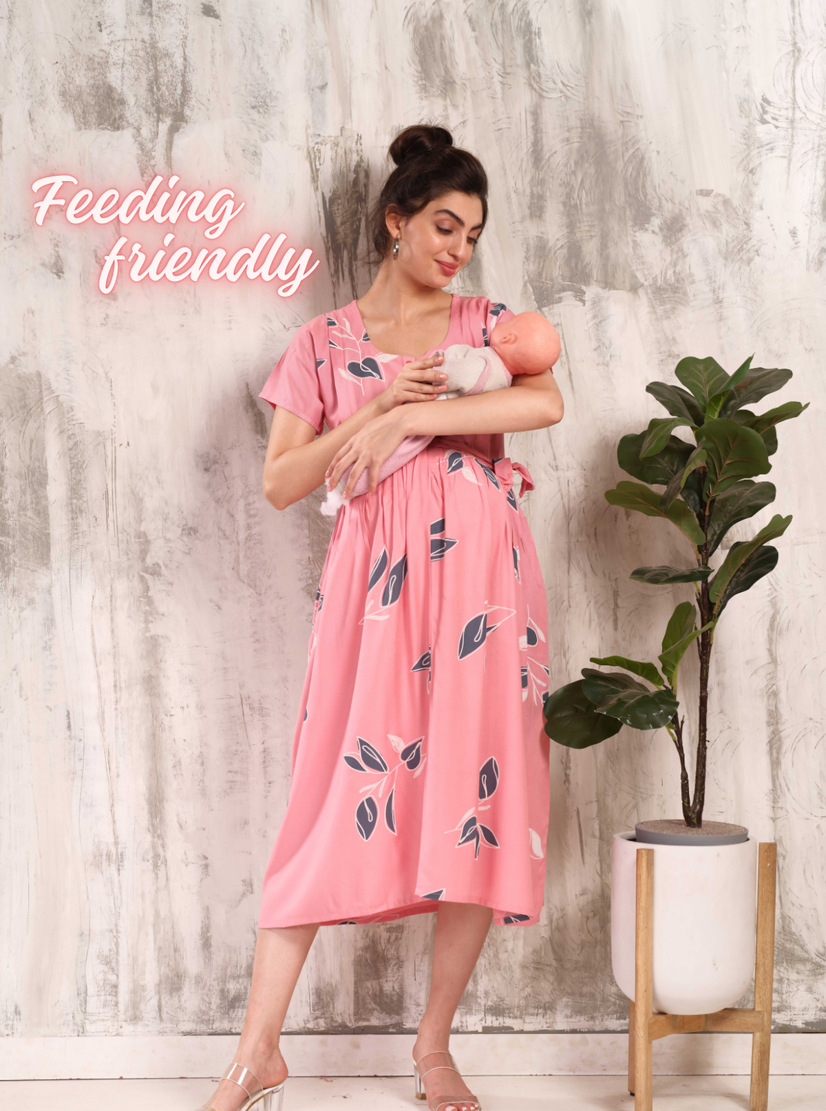 New Arrivals 4-IN-ONE MAXI Mom's Feeding & Casual Wear | Stylish Maxi Style | Invisible Feeding Zipper | Perfect Pre & Post Pregnancy Wear (MAXI 4-IN-ONE)