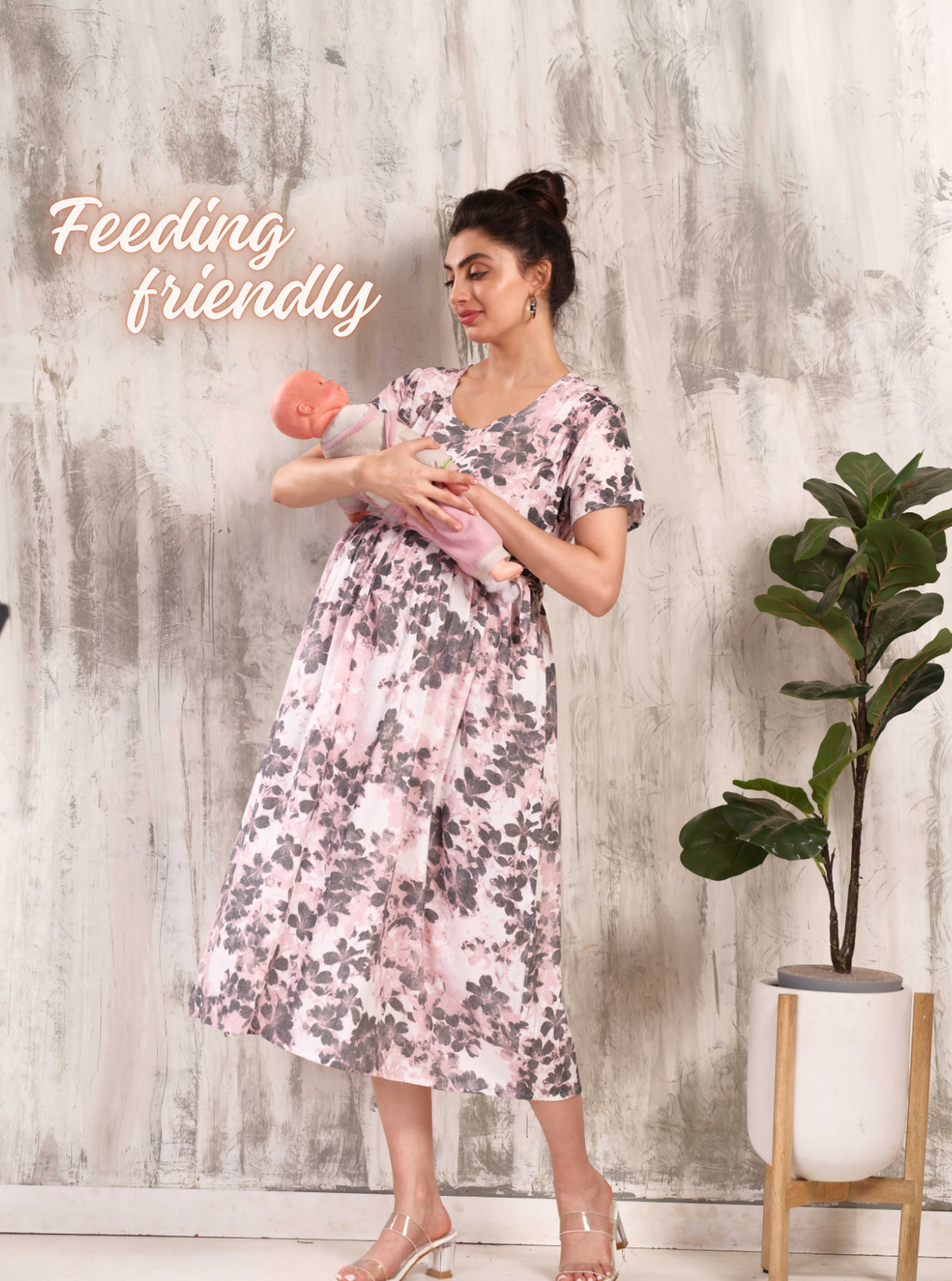 New Arrivals 4-IN-ONE MAXI Mom's Feeding & Casual Wear | Stylish Maxi Style | Invisible Feeding Zipper | Perfect Pre & Post Pregnancy Wear (MAXI 4-IN-ONE)
