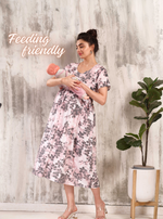 New Arrivals 4-IN-ONE MAXI Mom's Feeding & Casual Wear | Stylish Maxi Style | Invisible Feeding Zipper | Perfect Pre & Post Pregnancy Wear (MAXI 4-IN-ONE)