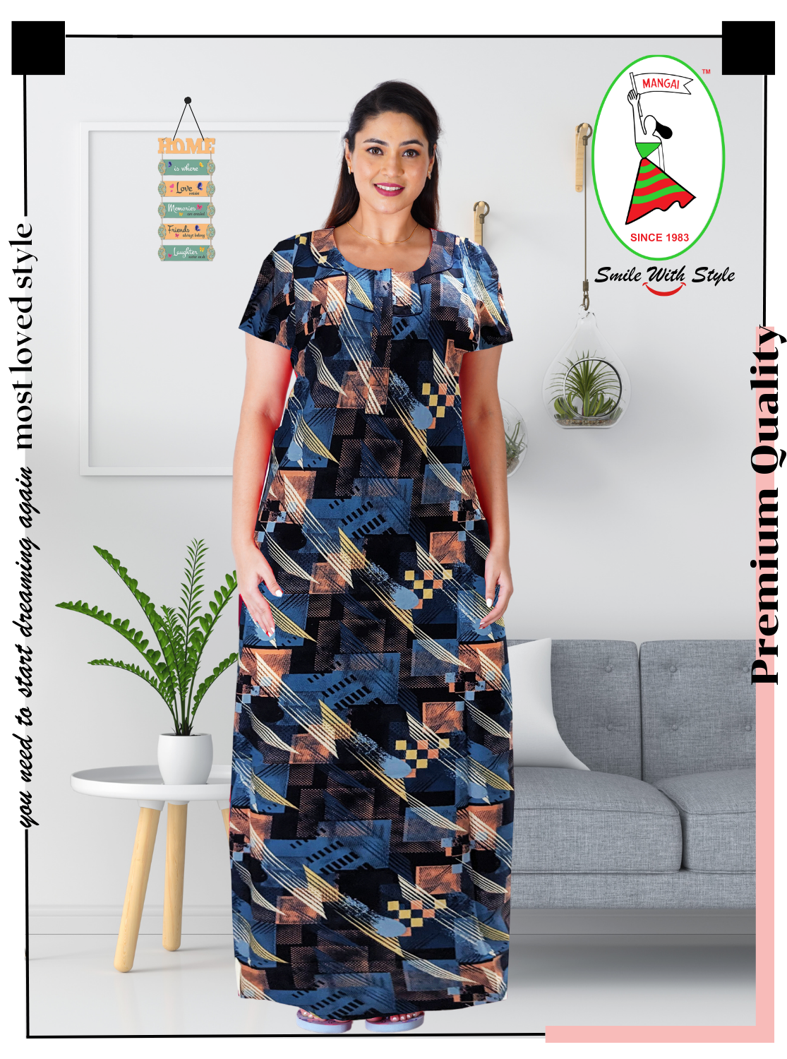 Regular Fit Cotton Printed Nighties