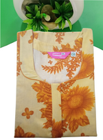 MANGAI Daily Wear Casual Comfort Fit Cotton Printed Nighties | Front Open Zipper Model | Fancy Round Neck with Side Pocket Cotton Nighties (DRN)