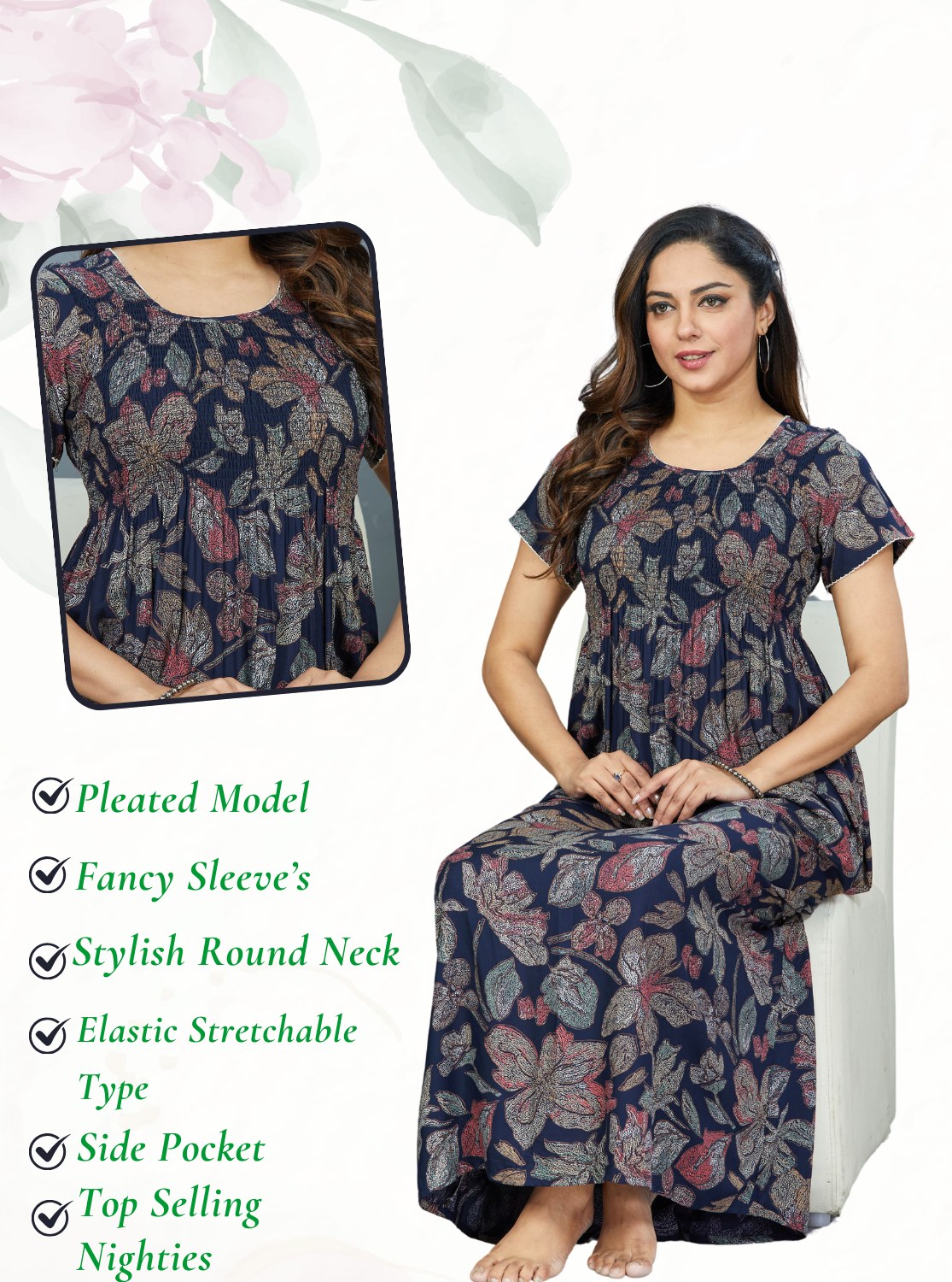 MANGAI Premium RAYON Smokey Nighty