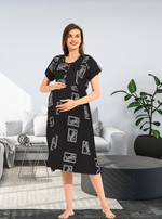MANGAI Rayon 4-IN-ONE MAXI Mom's Feeding & Casual Wear | Stylish Maxi Style | Invisible Feeding Zipper | Perfect Pre & Post Pregnancy Wear (FIO-MXI)