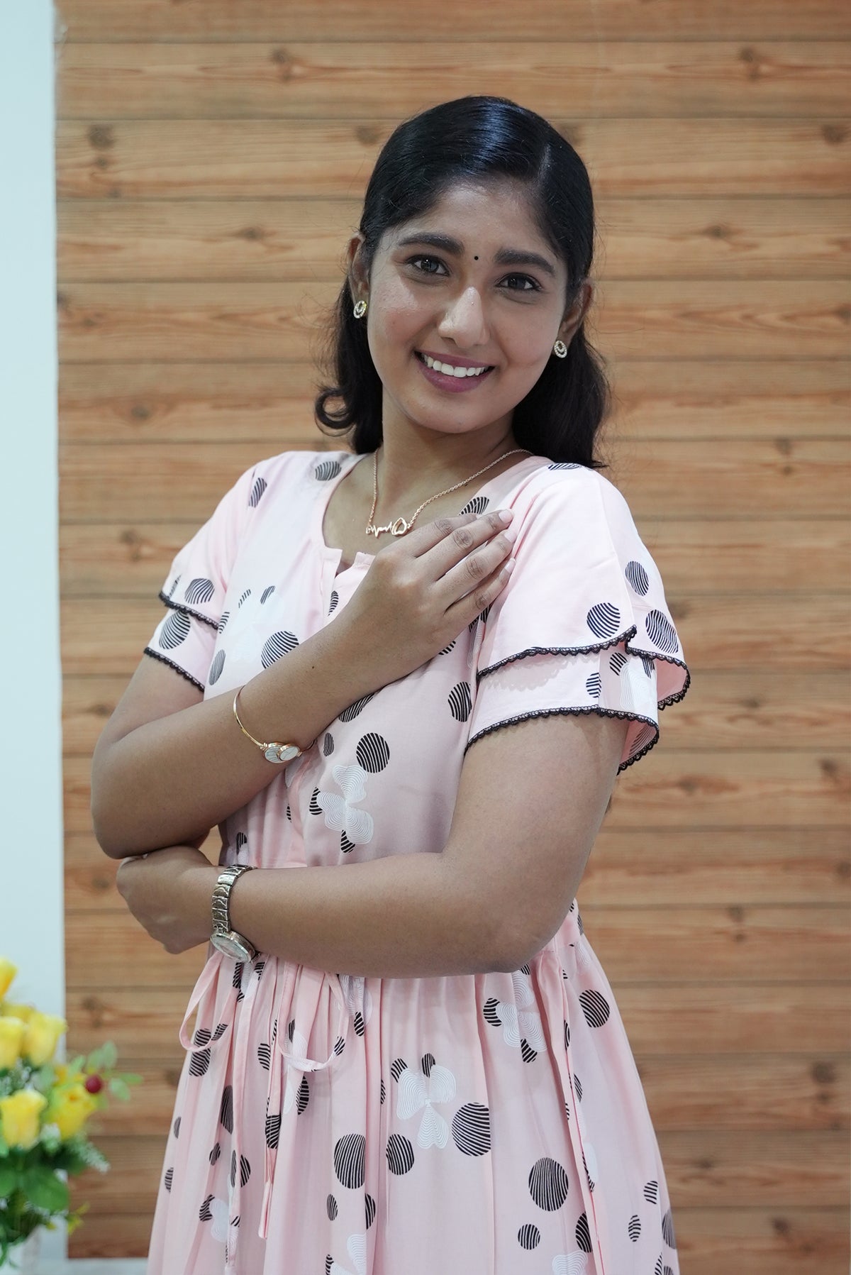 Stylish Arrivals Rayon Gathering Frock Model Night Gown's | Front Adjustable Gathering Style Rope Rope | Double Layer Sleeve | Trending Collection's for Stylish Women's (GFK)