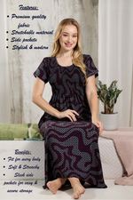 ALPINE Smocking Nighty | Beautiful Pleated Design | Side Pocket | Stylish Nighty for Trendy Women's | Your Perfect Nightwear Collection's (ALS)