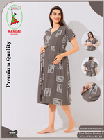 MANGAI Rayon 4-IN-ONE MAXI Mom's Feeding & Casual Wear | Stylish Maxi Style | Invisible Feeding Zipper | Perfect Pre & Post Pregnancy Wear (FIO-MXI)