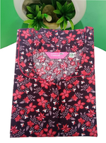 MANGAI Daily Wear Casual Comfort Fit Cotton Printed Nighties | Front Open Zipper Model | Fancy Round Neck with Side Pocket Cotton Nighties (DRN)