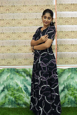 Stylish Arrivals Rayon Gathering Frock Model Night Gown's | Front Adjustable Gathering Style Rope Rope | Puff Sleeve | Trending Collection's for Stylish Women's (GFK)