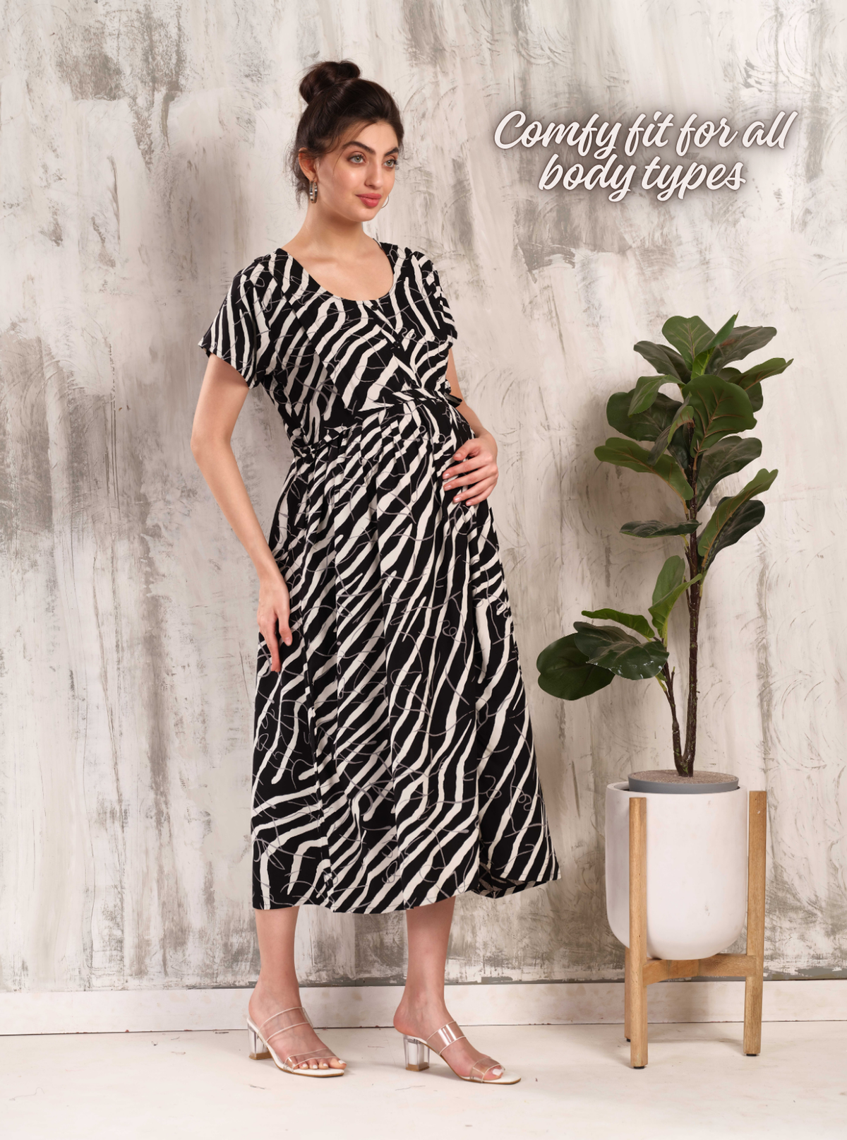 New Arrivals 4-IN-ONE MAXI Mom's Feeding & Casual Wear | Stylish Maxi Style | Invisible Feeding Zipper | Perfect Pre & Post Pregnancy Wear (MAXI 4-IN-ONE)