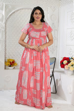 MANGAI Premium RAYON Smocking Nighty | Beautiful Pleated Design | Side Pocket | Stylish Nighty for Trendy Women's | Your Perfect Nightwear Collection's (RYS)