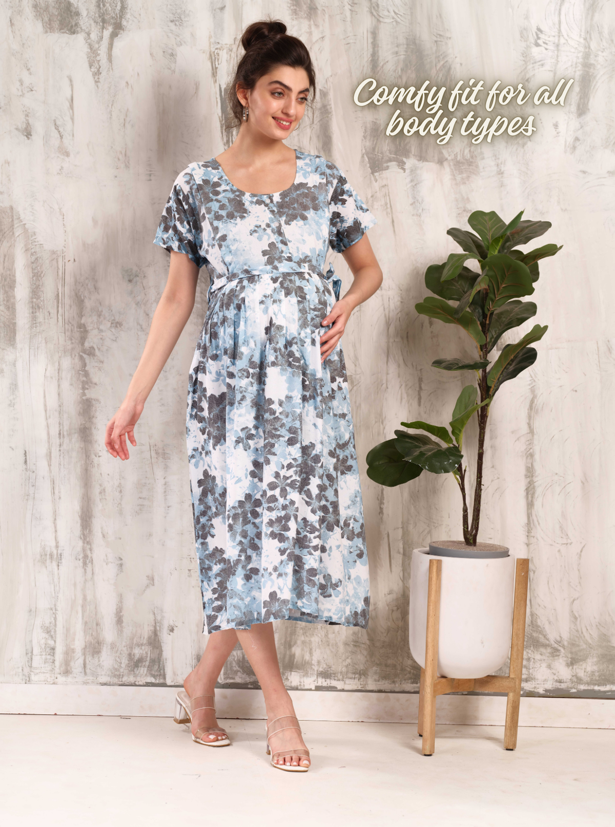New Arrivals 4-IN-ONE MAXI Mom's Feeding & Casual Wear | Stylish Maxi Style | Invisible Feeding Zipper | Perfect Pre & Post Pregnancy Wear (MAXI 4-IN-ONE)