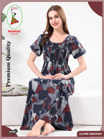 New Arrivals ALPINE Smocking Nighty | Beautiful Pleated Design | Side Pocket | Stylish Nighty for Trendy Women's | Your Perfect Nightwear Collection's (ALS)