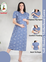 New HOSIERY Cotton Zipless Feeding Wear | Fancy Sleeve with Round Neck | Flap Open Zipless Feeding wear for Pregnancy Women (MMG)