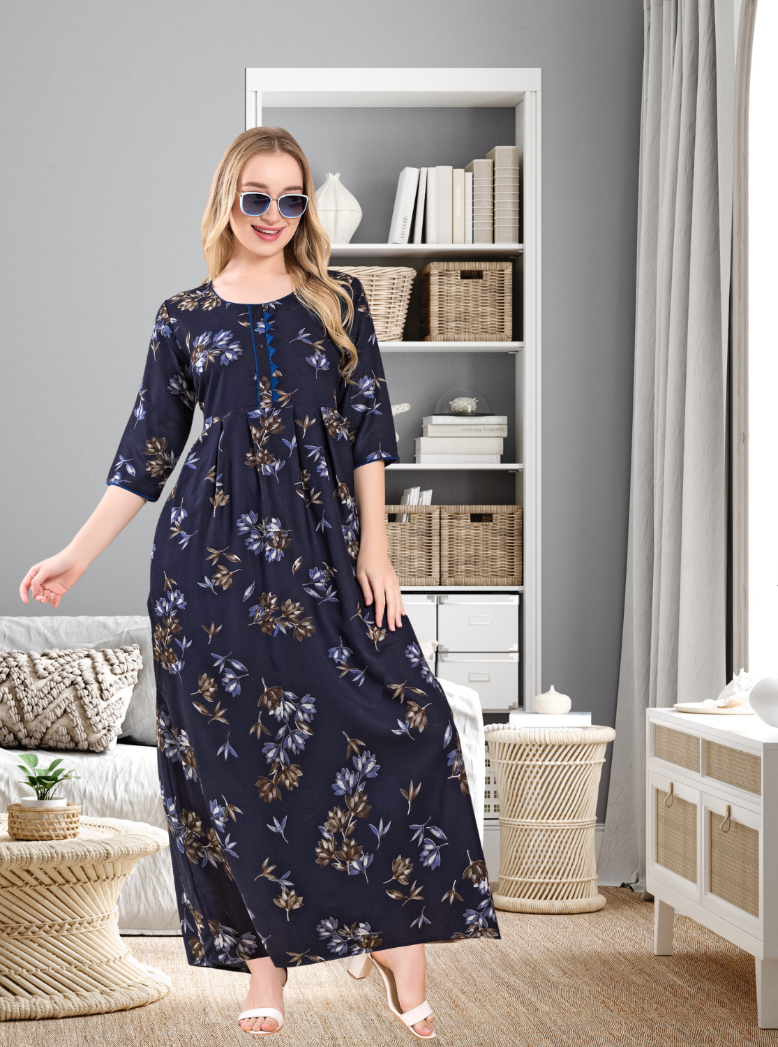 Alpine KURTI Style | Beautiful Stylish KURTI Model | Long 3/4 Sleeve & Side Pocket | Fresh Collection's for Stylish Women's (AK- 3/4)