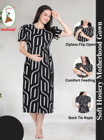 New HOSIERY Cotton Zipless Feeding Wear | Fancy Sleeve with Round Neck | Flap Open Zipless Feeding wear for Pregnancy Women (MMG)