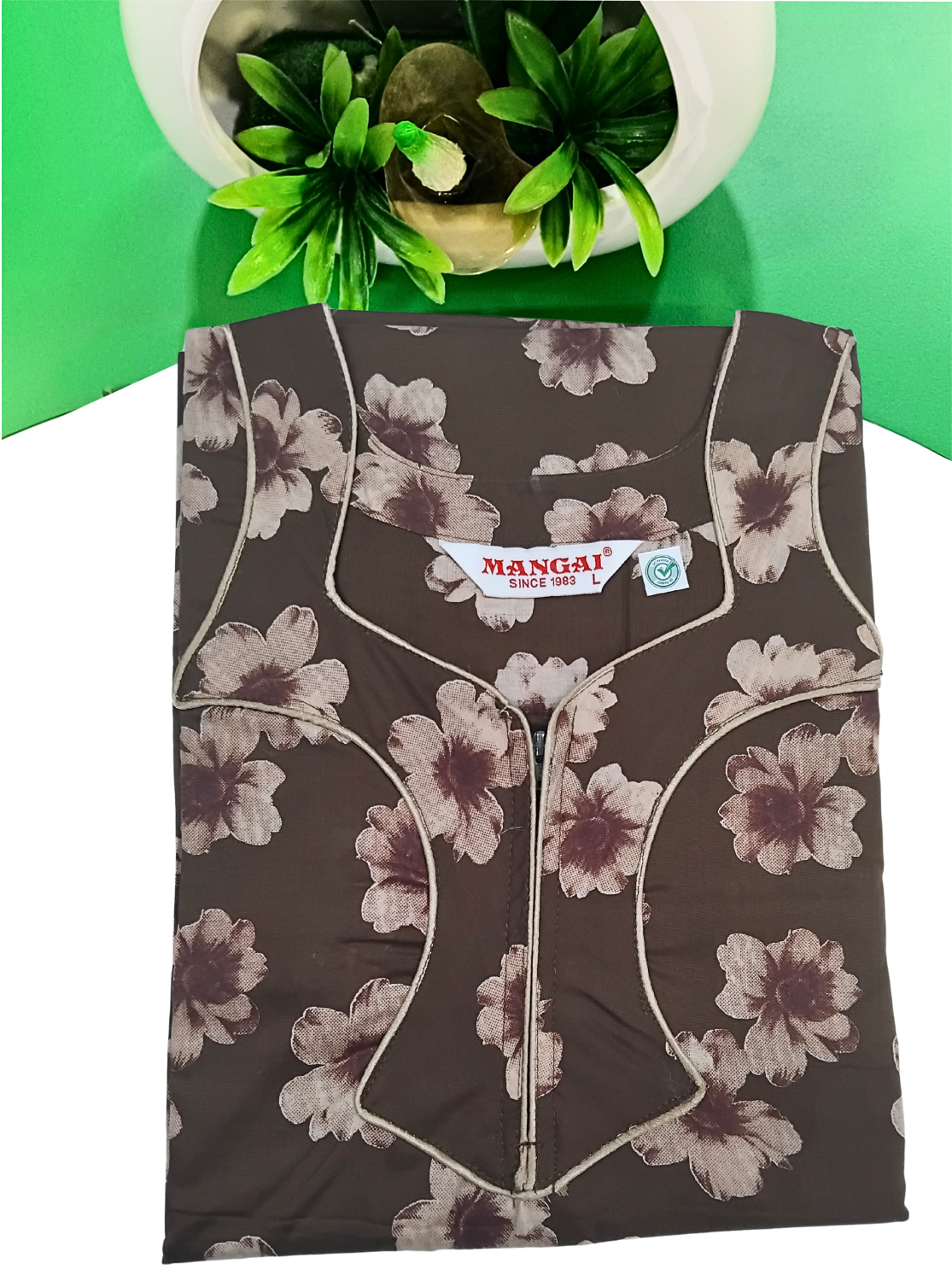 MANGAI New Regular Fit Cotton Printed Nighties - All Over Printed Stylish Nightwear for Stylish Women | Side Cut Pocket | Beautiful Nighties for Stylish Women's | Colourful Printed Cotton Nighties (ATR)