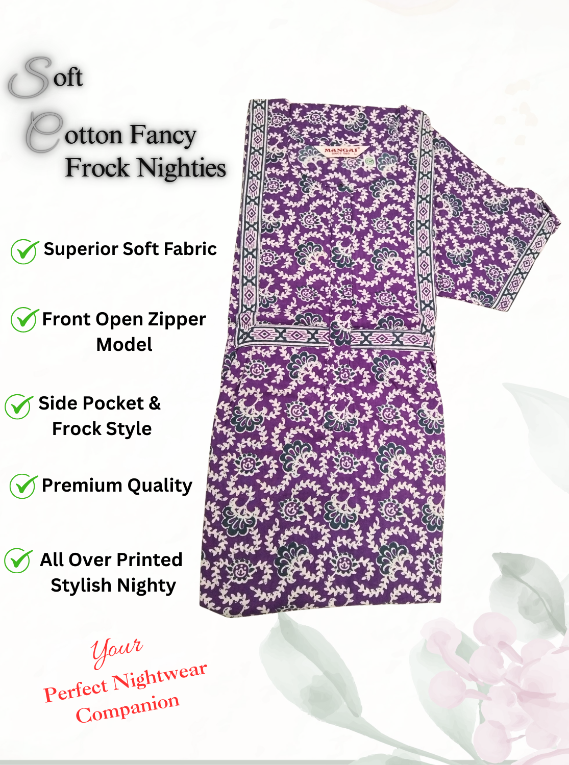 Cotton FROCK Model Casual Wear Nighties | Stylish Pleated Frock Style | Multipurpose Nighties | Pregnancy Wear | Pleated Model | Stylish Nighties for Stylish Women (PWC)