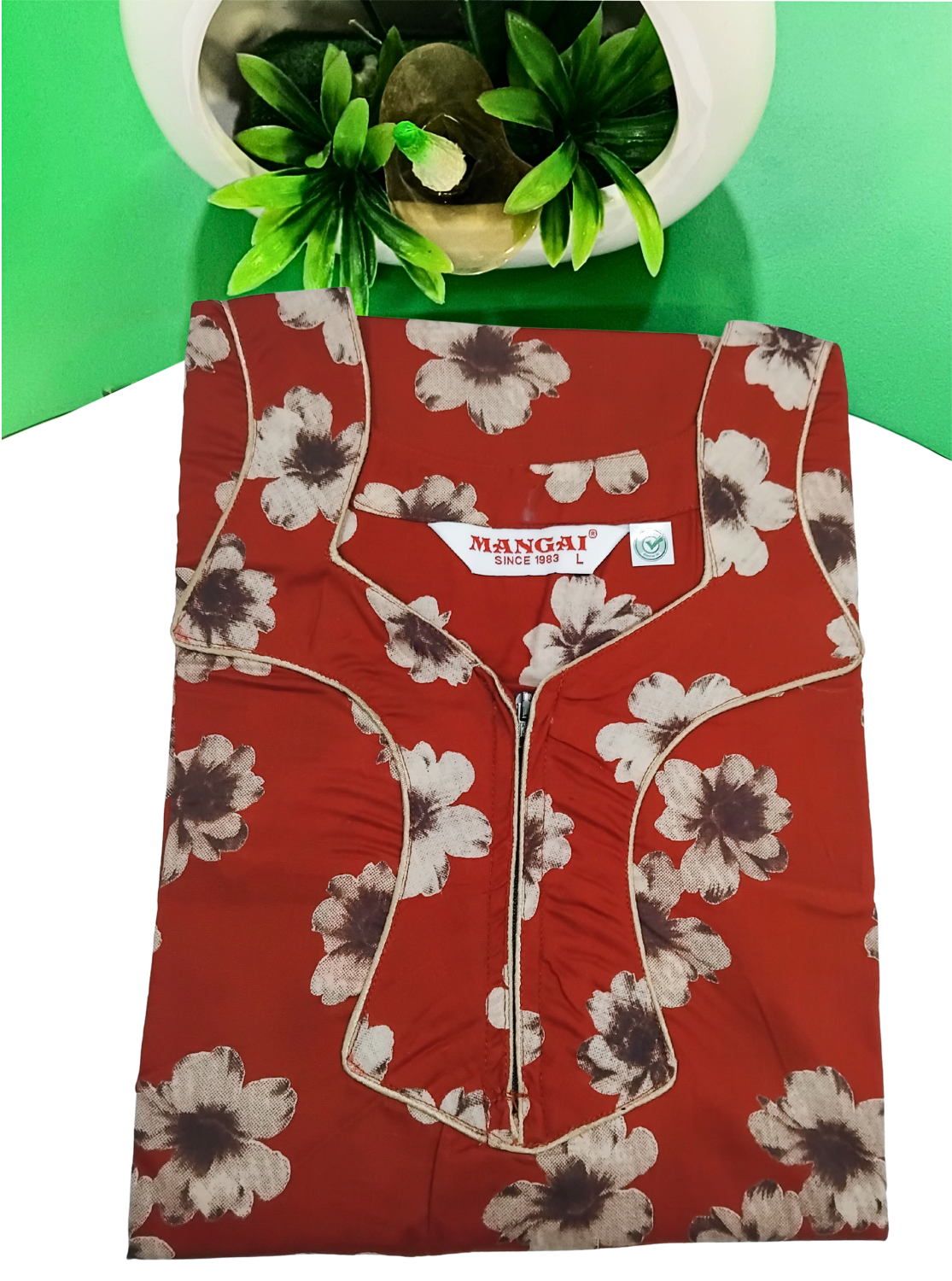 MANGAI New Regular Fit Cotton Printed Nighties - All Over Printed Stylish Nightwear for Stylish Women | Side Cut Pocket | Beautiful Nighties for Stylish Women's | Colourful Printed Cotton Nighties (ATR)