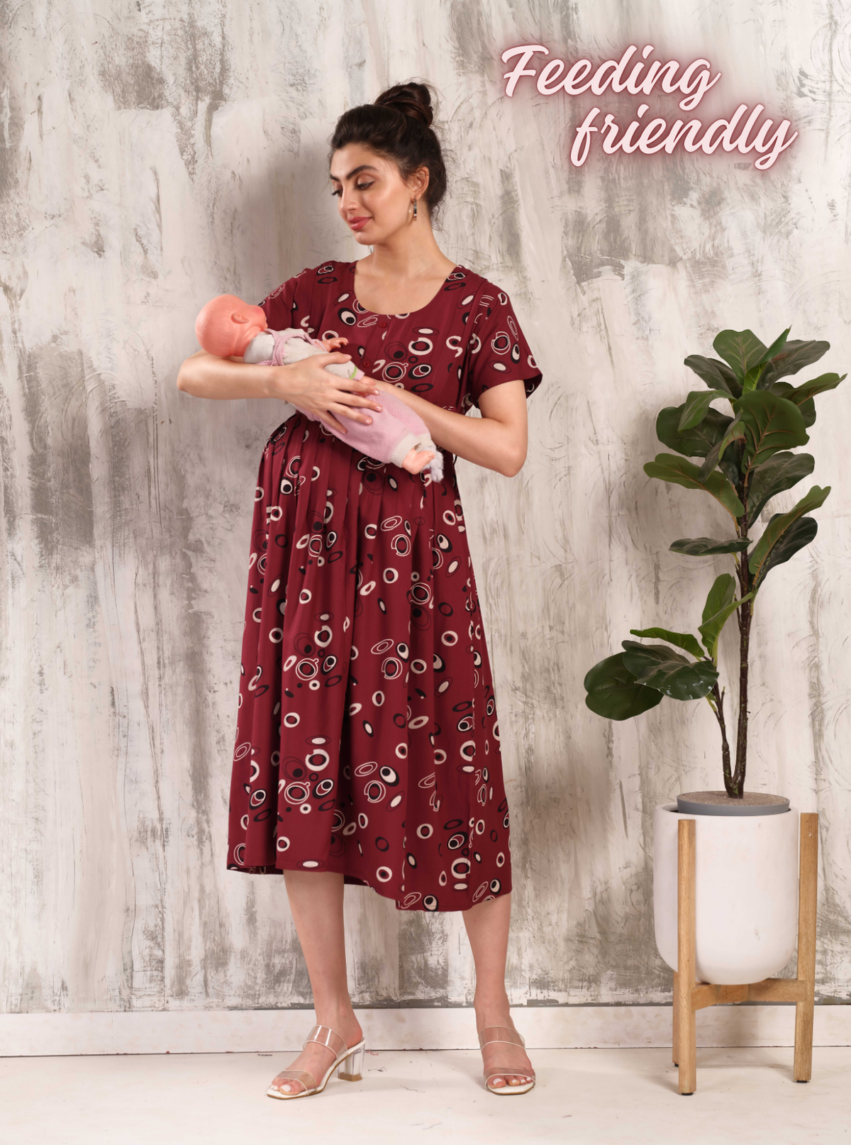 New Arrivals 4-IN-ONE MAXI Mom's Feeding & Casual Wear | Stylish Maxi Style | Invisible Feeding Zipper | Perfect Pre & Post Pregnancy Wear (MAXI 4-IN-ONE)