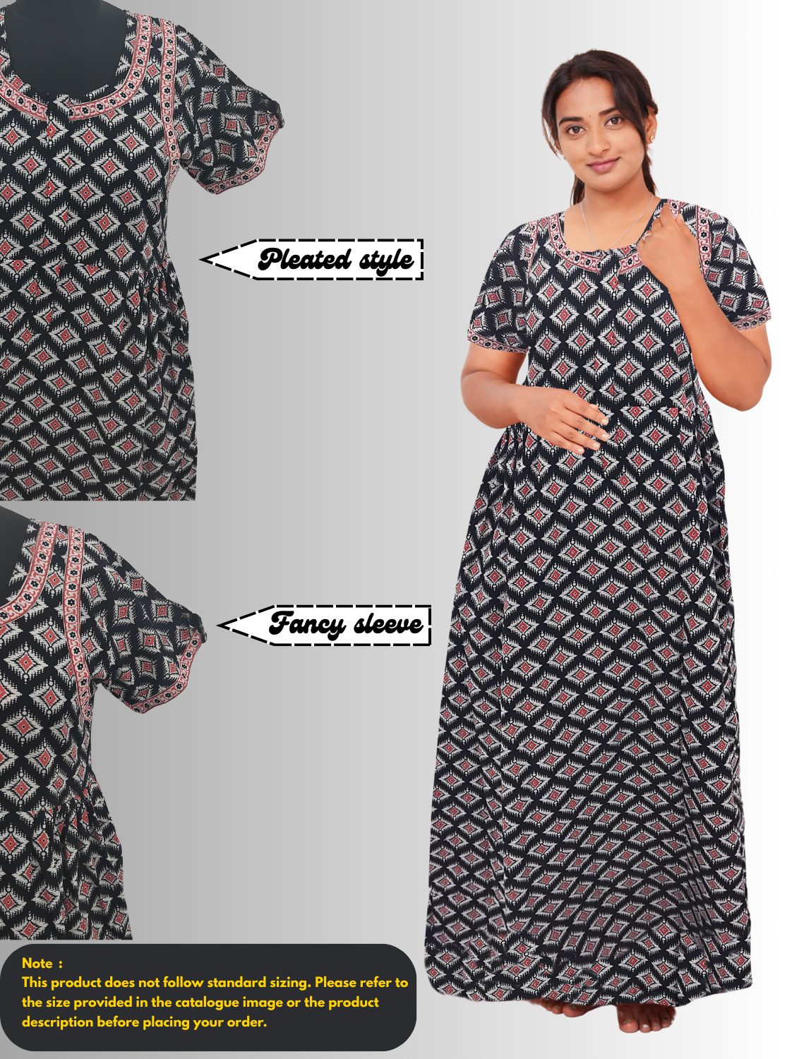 Cotton FROCK Model Casual Wear Nighties | Stylish Pleated Frock Style | Multipurpose Nighties | Pregnancy Wear | Pleated Model | Stylish Nighties for Stylish Women (MW)