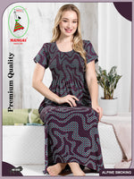 ALPINE Smocking Nighty | Beautiful Pleated Design | Side Pocket | Stylish Nighty for Trendy Women's | Your Perfect Nightwear Collection's (ALS)