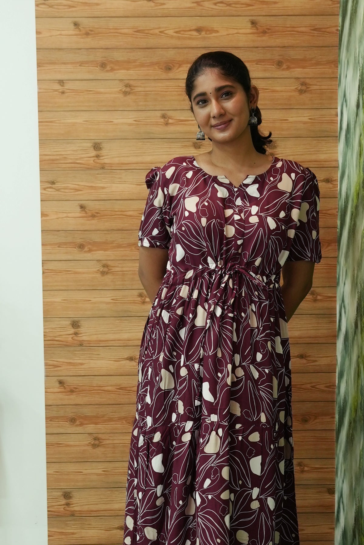 Stylish Arrivals Rayon Gathering Frock Model Night Gown's | Front Adjustable Gathering Style Rope Rope | Puff Sleeve | Trending Collection's for Stylish Women's (GFK)