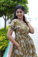 Stylish Arrivals Rayon Gathering Frock Model Night Gown's | Front Adjustable Gathering Style Rope Rope | Double Layer Sleeve | Trending Collection's for Stylish Women's (FKG)