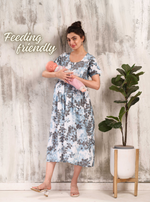 New Arrivals 4-IN-ONE MAXI Mom's Feeding & Casual Wear | Stylish Maxi Style | Invisible Feeding Zipper | Perfect Pre & Post Pregnancy Wear (MAXI 4-IN-ONE)