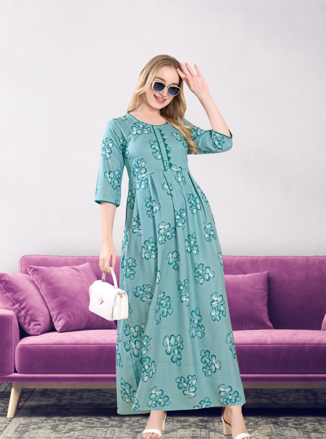Alpine KURTI Style | Beautiful Stylish KURTI Model | Long 3/4 Sleeve & Side Pocket | Fresh Collection's for Stylish Women's (AK- 3/4)