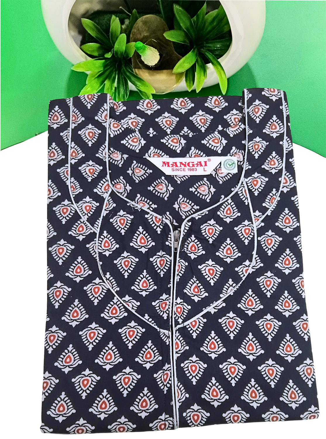 MANGAI New Regular Fit Cotton Printed Nighties - All Over Printed Stylish Nightwear for Stylish Women | Side Cut Pocket | Beautiful Nighties for Stylish Women's | Colourful Printed Cotton Nighties (ATR)