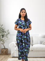 MANGAI New Regular Fit Cotton Printed Nighties - All Over Printed Stylish Nightwear for Stylish Women | Side Cut Pocket | Beautiful Nighties for Stylish Women's | Colourful Printed Cotton Nighties (CMC)