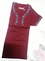 ALPINE Women’s Embroidered Full Length Nighty – Soft & Smooth Comfort Fit Daily Wear Night Dress with Side Pocket, Round Neck Purple Nighty (HCC)