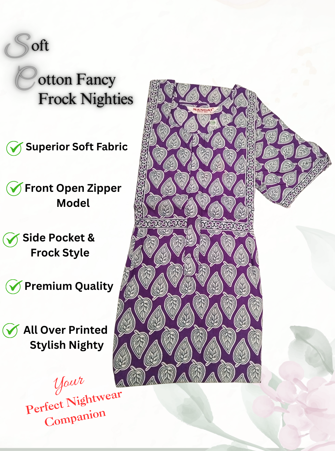 Cotton FROCK Model Casual Wear Nighties | Stylish Pleated Frock Style | Multipurpose Nighties | Pregnancy Wear | Pleated Model | Stylish Nighties for Stylish Women (PWC)