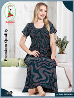 ALPINE Smocking Nighty | Beautiful Pleated Design | Side Pocket | Stylish Nighty for Trendy Women's | Your Perfect Nightwear Collection's (ALS)