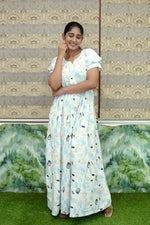 Stylish Arrivals Rayon Gathering Frock Model Night Gown's | Front Adjustable Gathering Style Rope Rope | Double Layer Sleeve | Trending Collection's for Stylish Women's (GFK)