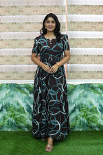 Stylish Arrivals Rayon Gathering Frock Model Night Gown's | Front Adjustable Gathering Style Rope Rope | Puff Sleeve | Trending Collection's for Stylish Women's (GFK)