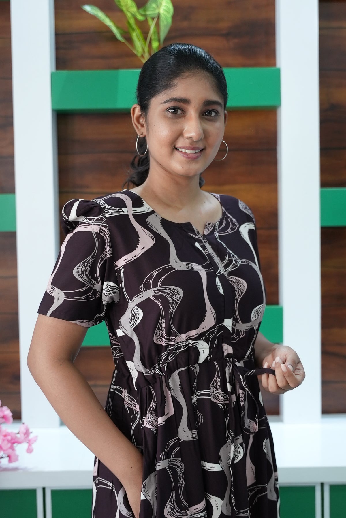 Stylish Arrivals Rayon Gathering Frock Model Night Gown's | Front Adjustable Gathering Style Rope Rope | Puff Sleeve | Trending Collection's for Stylish Women's (GFK)