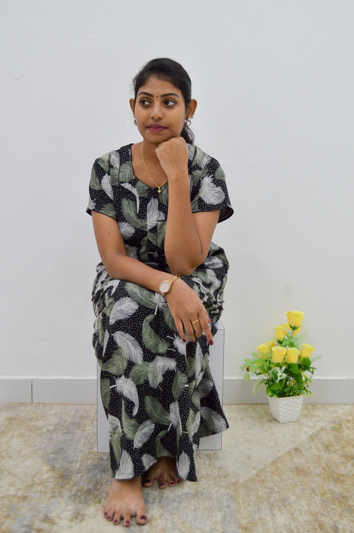 MANGAI Premium RAYON Printed Nighties- All Over Printed Stylish Nightwear for Stylish Women | Updated Design's (LDM)