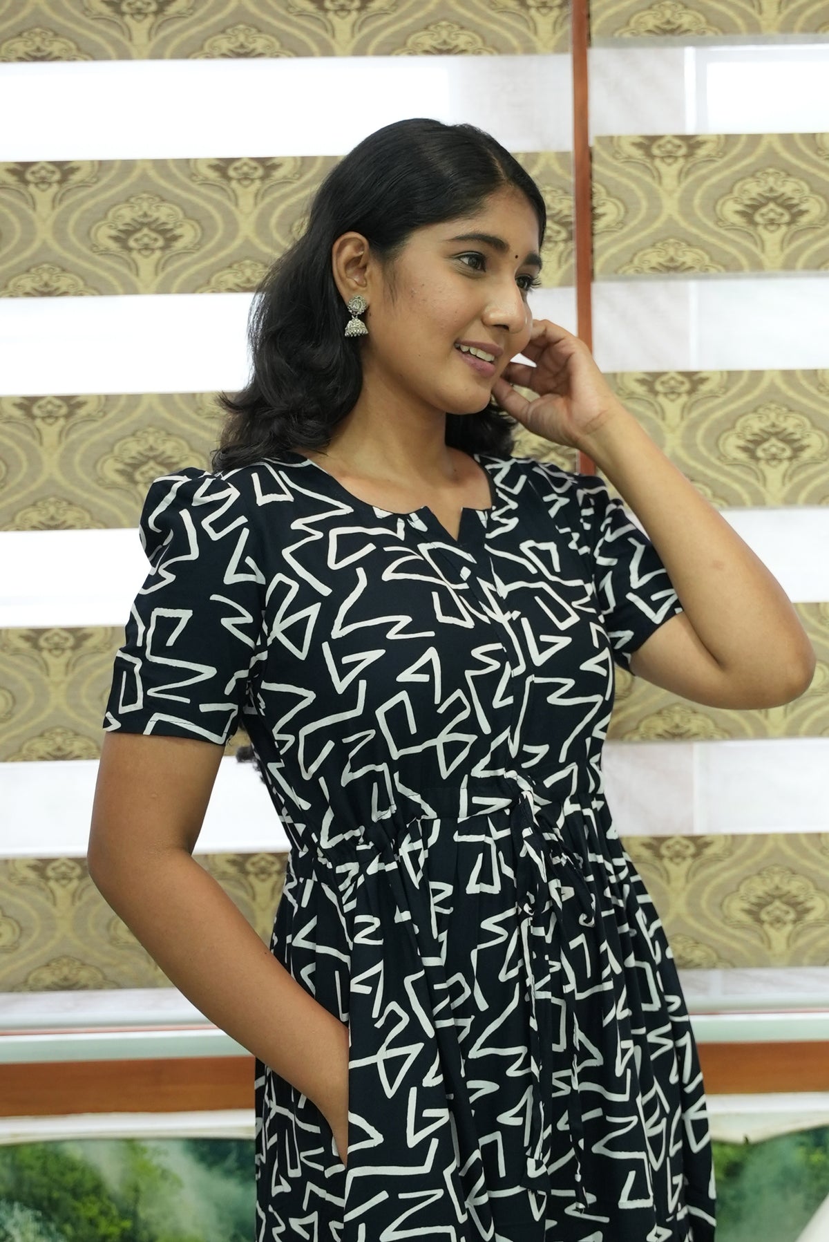 Stylish Arrivals Rayon Gathering Frock Model Night Gown's | Front Adjustable Gathering Style Rope Rope | Puff Sleeve | Trending Collection's for Stylish Women's (GFK)