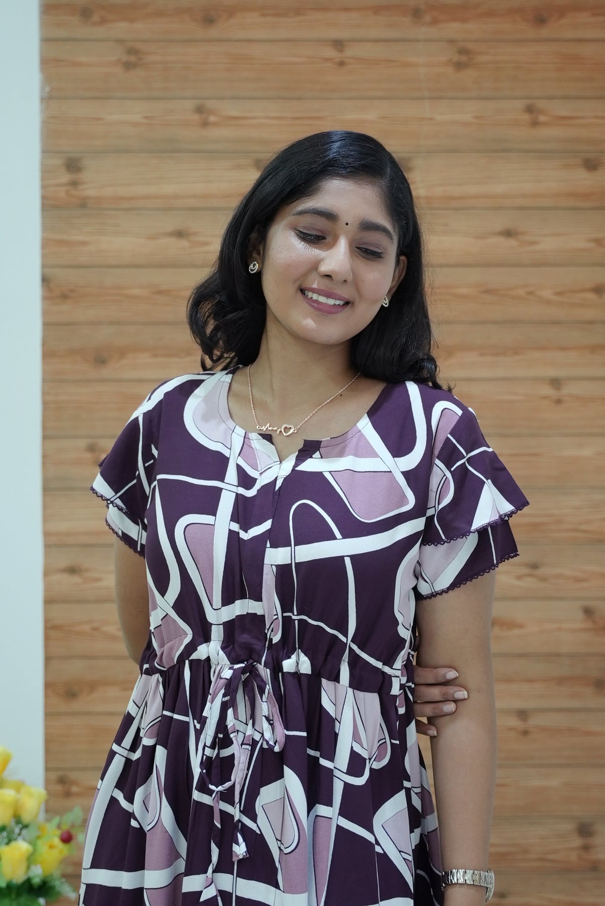 Stylish Arrivals Rayon Gathering Frock Model Night Gown's | Front Adjustable Gathering Style Rope Rope | Double Layer Sleeve | Trending Collection's for Stylish Women's (GFK)